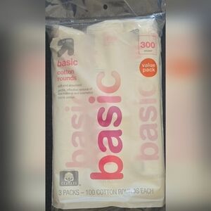 Up & Up Basic Cotton Rounds Pads 3pk Total Count 300 Rounds Value Pack